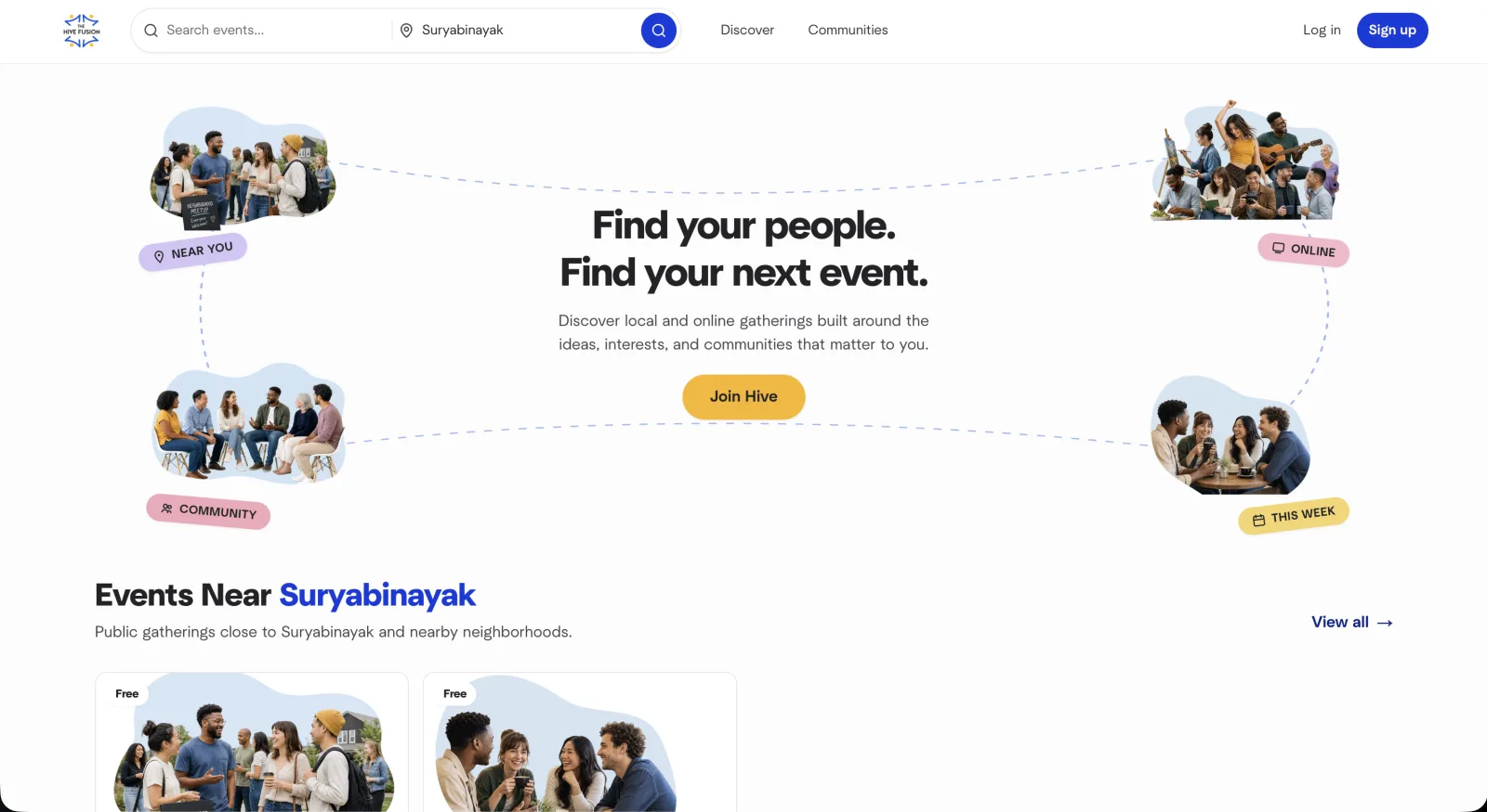 The Hive Fusion, Events & community project screenshot